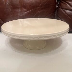 Nora Fleming Pearl Dot 12” Stoneware Cake Plate Stand Pedestal Retired